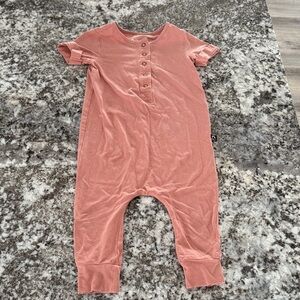 Rags coral Button-Up Baby Romper